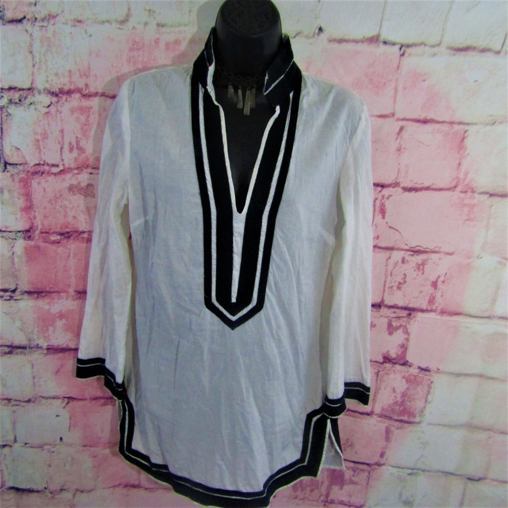 Venus Sheer Tunic Cover Up Black White Siz… - Picture 3 of 11